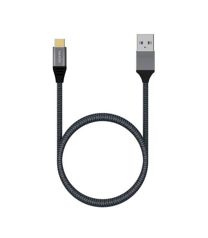 Cable USB 3.1 Tipo-C Aisens A107-0632  USB Tipo-C Macho - USB Macho  Hasta 27W  1250Mbps  1.5m  Gris