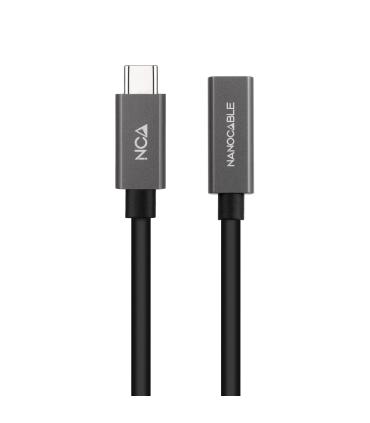 Nanocable Cable Prolongador USB-C 3.2 Gen2x2 20Gbps 3A, 4K 60Hz, USB-C M-USB-C H, Negro, 2 M