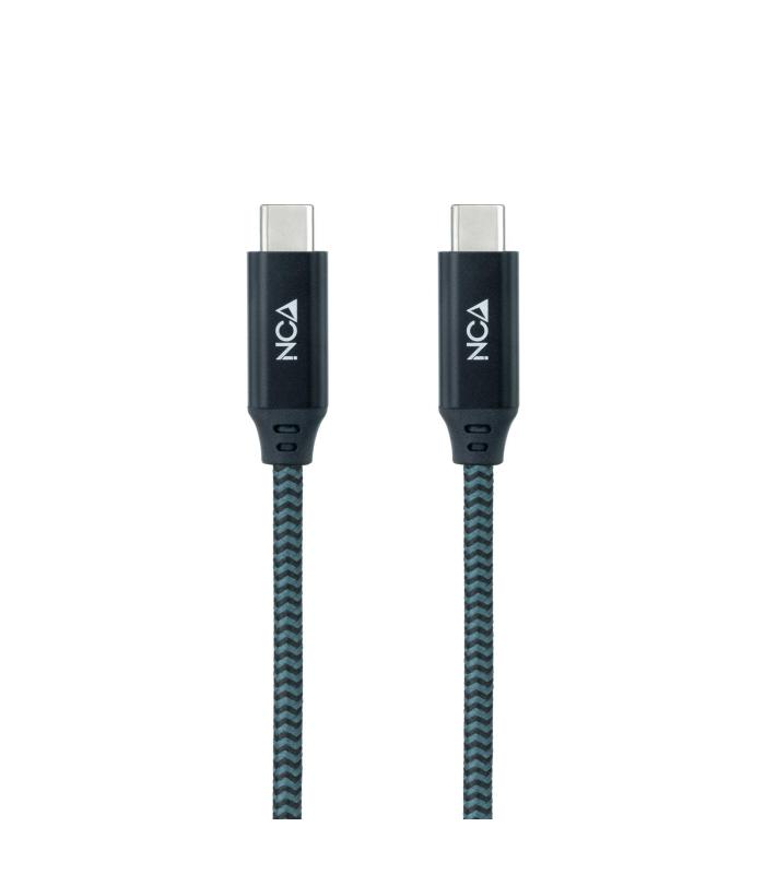 Cable USB 3.2 Tipo-C Nanocable 10.01.4301-L150-COMB  USB Tipo-C Macho - USB Tipo-C Macho  1.5m  Gris Y Negro