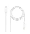 Cable USB 2.0 Tipo-C Lightning Nanocable 10.10.0600/ USB Tipo-C Macho - Lightning Macho/ 50cm/ Blanco