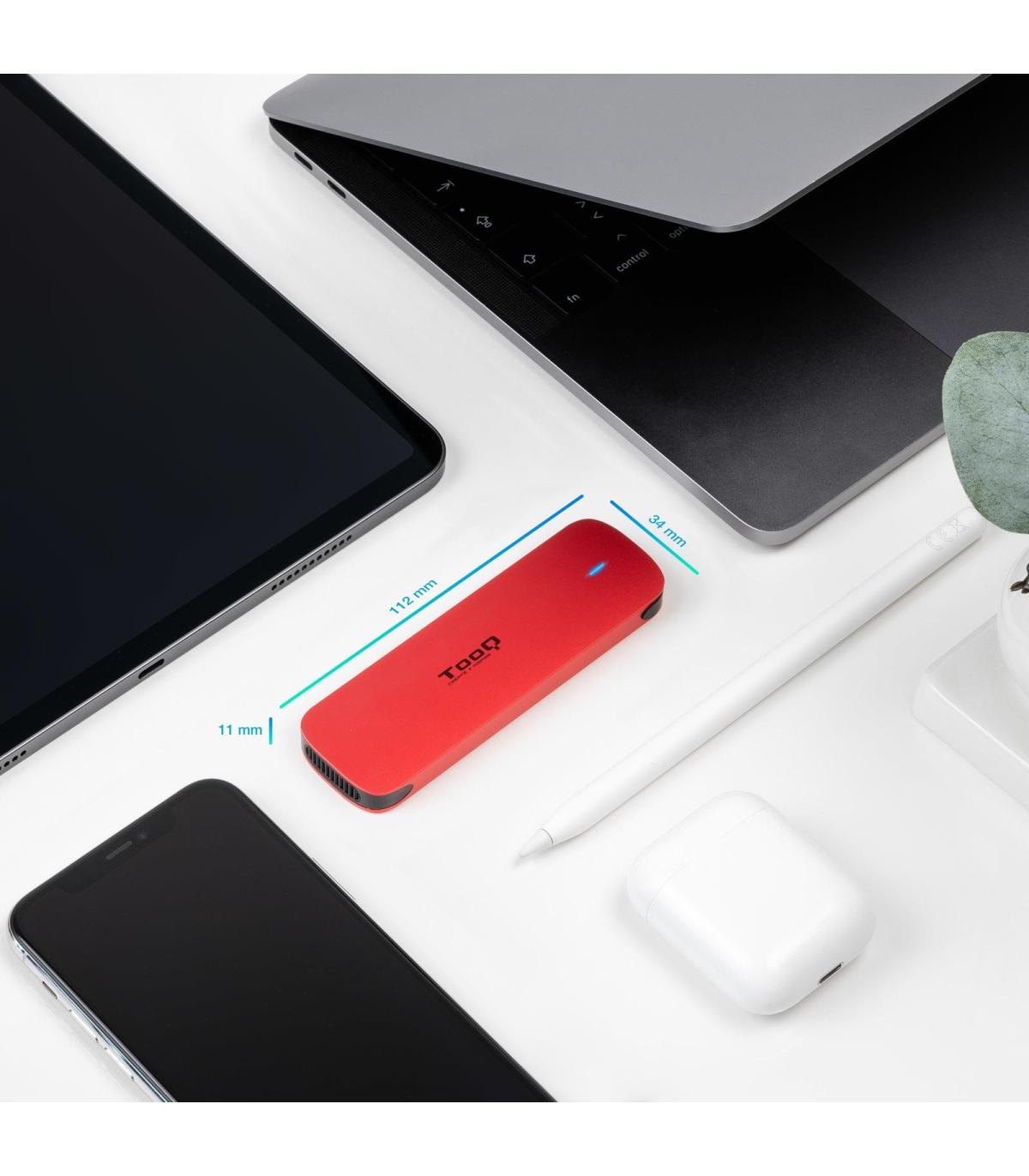 Caja Externa Para Disco SSD M.2 NVMe TooQ TQE-2201R  USB 3.1 Gen2  Sin Tornillos