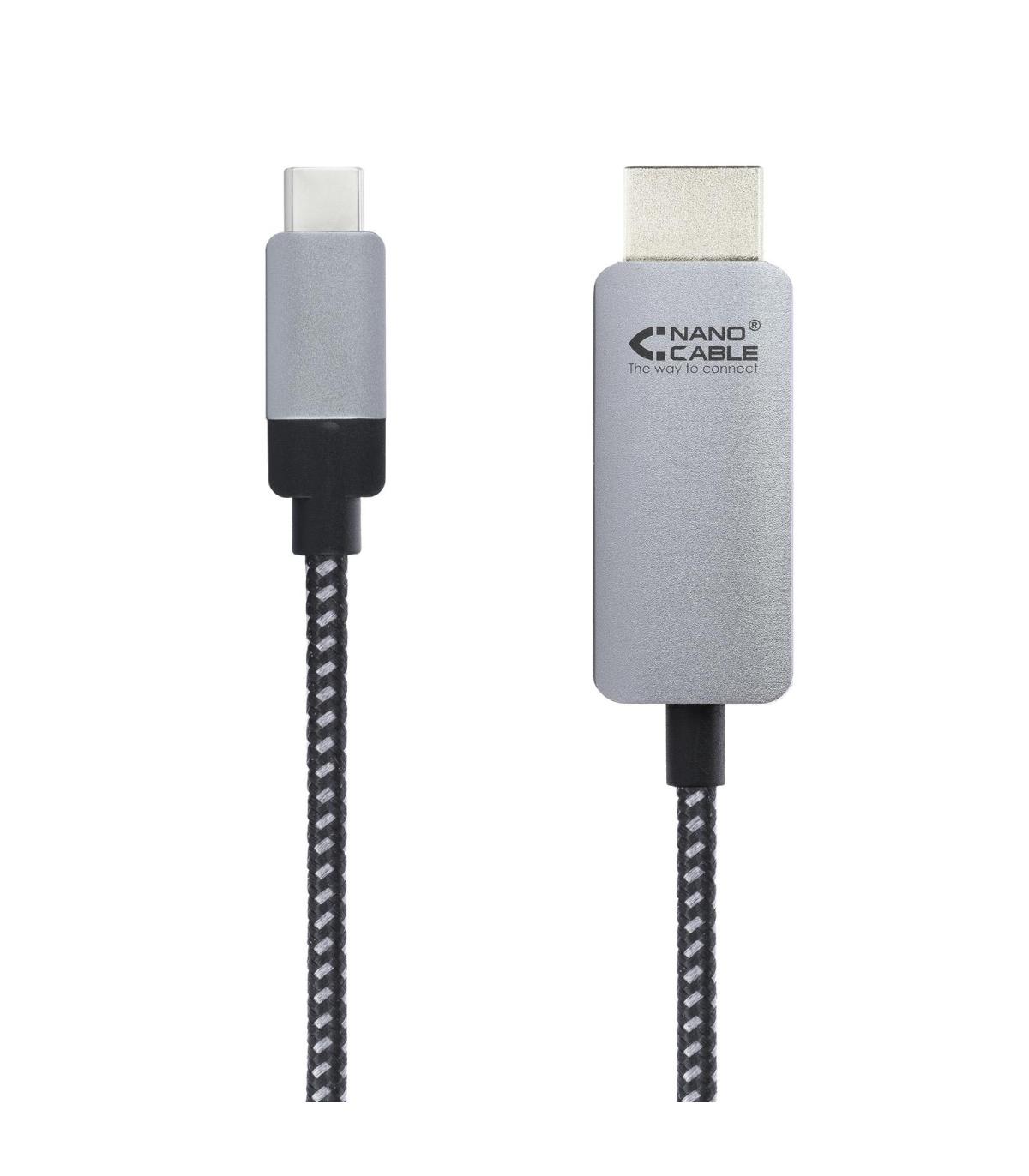 CABLE CONVERSOR USB-C M A HDMI M NEGRO 1.8 M NANOCABLE 10.15.5102