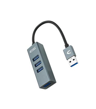 HUB USB NANOCABLE 4 USB 3.0. USB-A M-USB 3.0 H GRIS 10 CM 10.16.4402