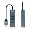 HUB USB NANOCABLE 4 USB 3.0. USB-A M-USB 3.0 H GRIS 10 CM 10.16.4402