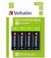 PILAS ALCALINAS VERBATIM RECARGABLES LR06 AA 1.2V PACK 4
