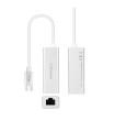 Nanocable - Tarjeta De Red Ethernet Gigabit 10 100 1000 - Conexin USB-C M A RJ45 H - 15CM - Blanco