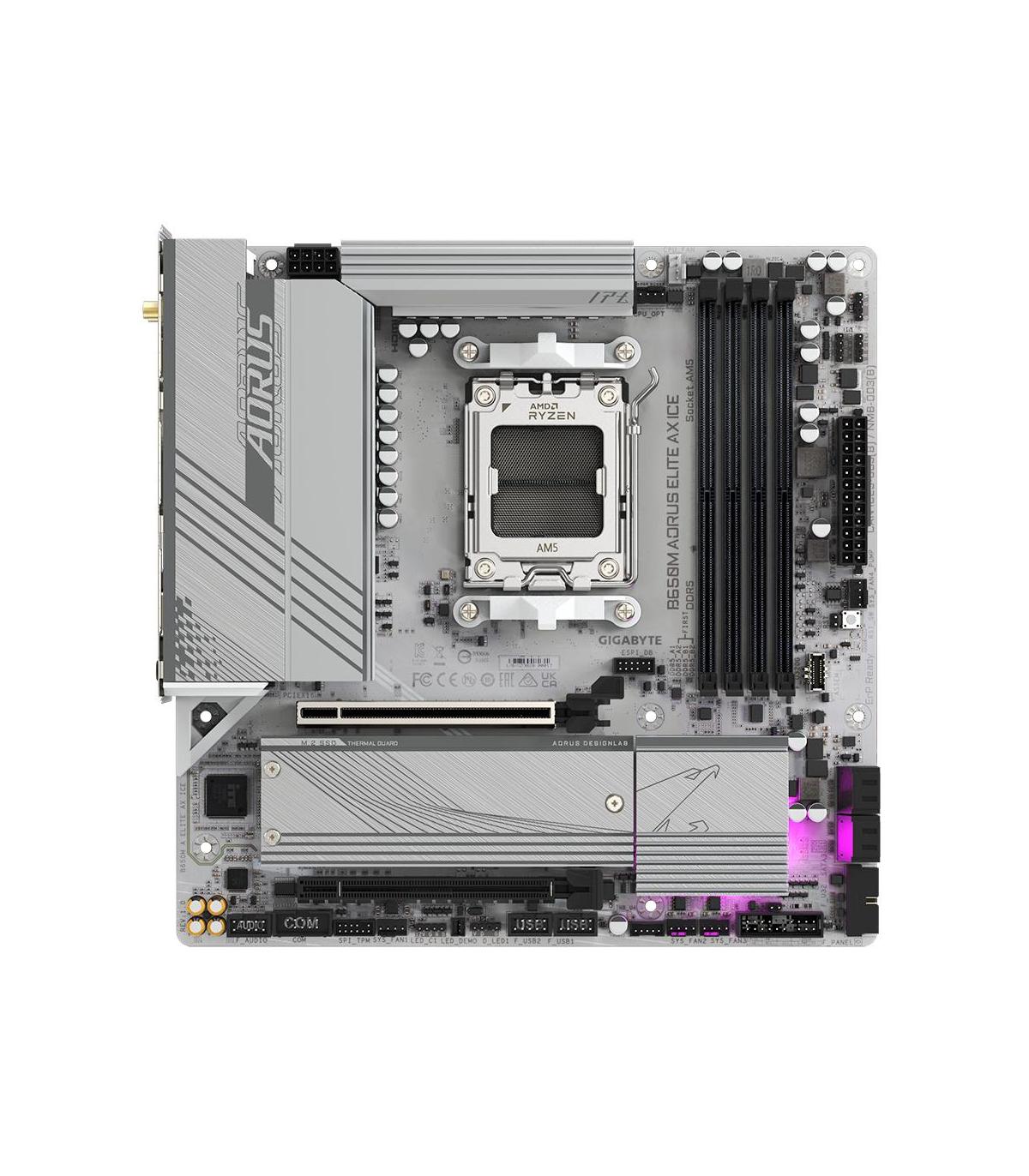 PLACA BASE GIGABYTE B650M A ELITE AX ICE AM5 ATX 4XDDR5
