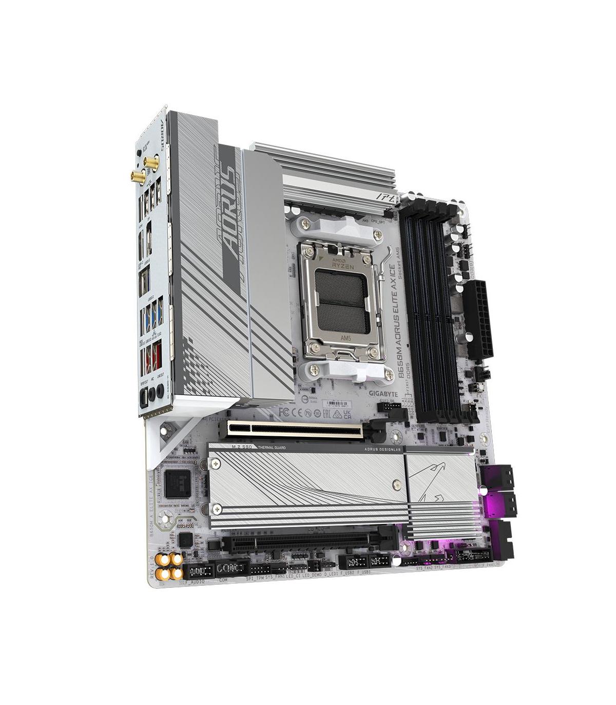 PLACA BASE GIGABYTE B650M A ELITE AX ICE AM5 ATX 4XDDR5