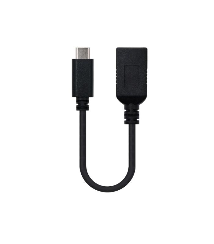Nanocable - Cable USB 3.1 3A USB-C M-A F 15cm Negro
