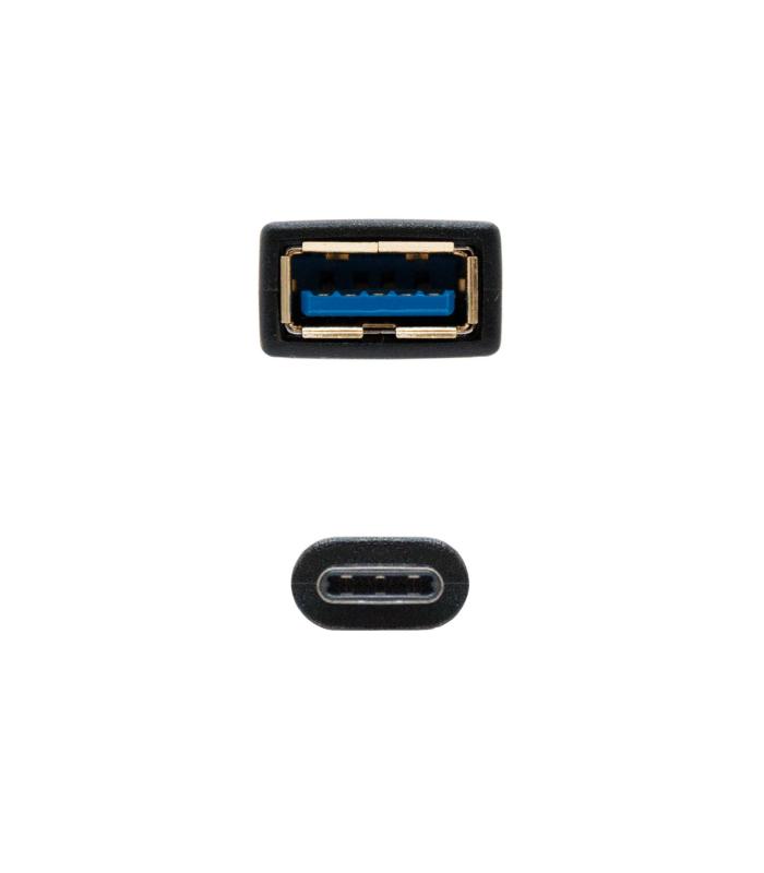 Nanocable - Cable USB 3.1 3A USB-C M-A F 15cm Negro