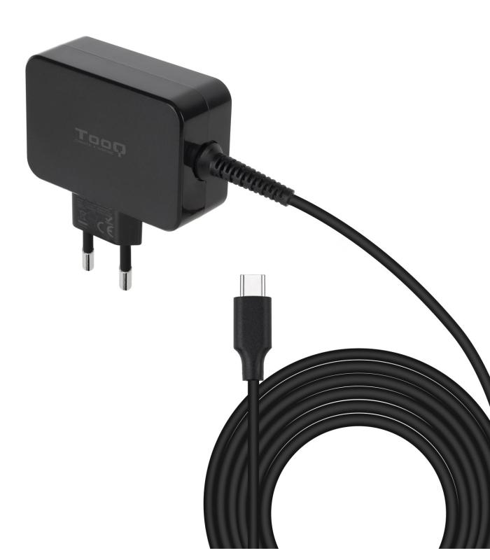 Cargador De Porttil TooQ TQLC-USBCGAN45PD USB Tipo-C  45W  Automtico  Voltaje 5-20V  1x USB Tipo-C