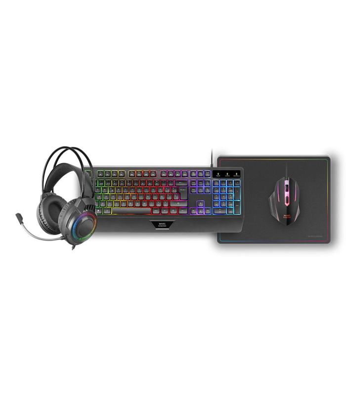 MARS GAMING TECLADO+RATON+ALFOMBRILLA+AURICULAR