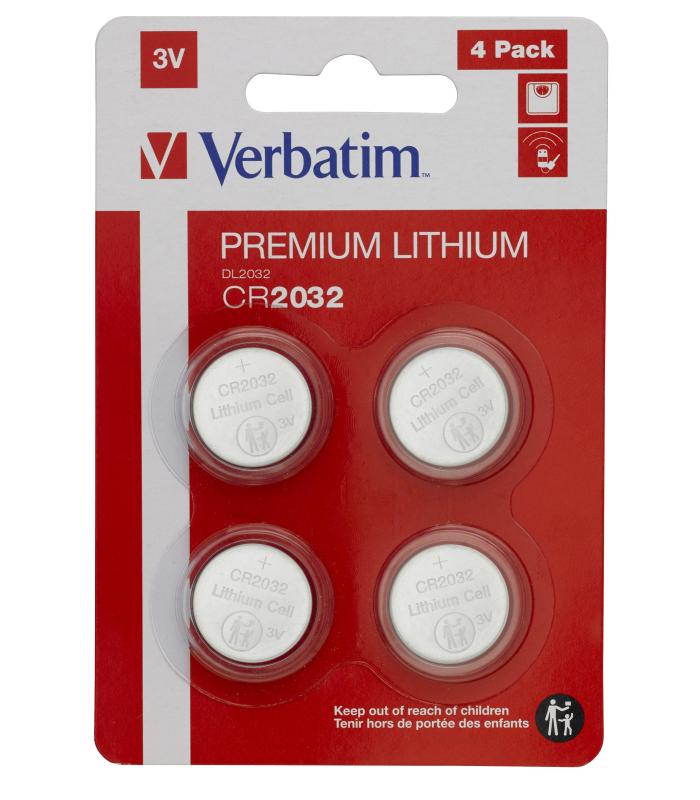 PILA BOTON LITIO VERBATIM CR2032 PACK 4