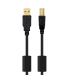 NANOCABLE  CABLE USB 2.0 IMPRESORA HQ CON FERRITA, TIPO A M-B M, NEGRO, 2.0 M (10.01.1202)