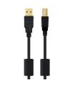 NANOCABLE  CABLE USB 2.0 IMPRESORA HQ CON FERRITA, TIPO A/M-B/M, NEGRO, 2.0 M (10.01.1202)