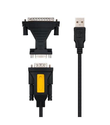 Nanocable CONVERTIDOR USB A SERIE, TIPO A M-RS232 DB9 M DB25 M, 1,8 M