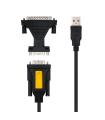 Nanocable CONVERTIDOR USB A SERIE, TIPO A M-RS232 DB9 M DB25 M, 1,8 M