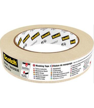 ROLLO CINTA ADHESIVA DE ENMASCARAR PINTOR BASIC 24MM X 50M SCOTCH 7100333168