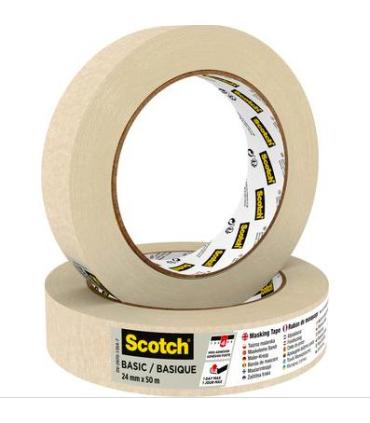ROLLO CINTA ADHESIVA DE ENMASCARAR PINTOR BASIC 24MM X 50M SCOTCH 7100333168