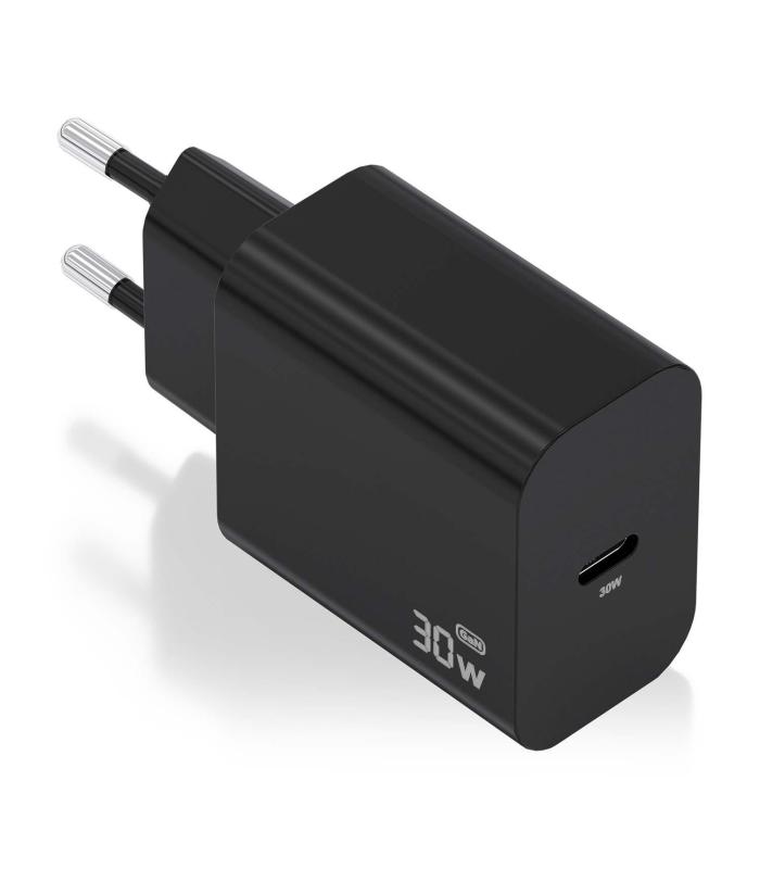 Cargador De Pared GaN Aisens A110-0941  1xUSB Tipo-C  30W  Negro
