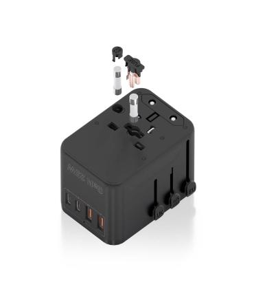 Cargador De Pared Universal GaN Aisens ASPS-2A2C08-BK  Toma De Corriente Universal  2xUSB Tipo-C  2xUSB  25W