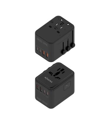 Cargador De Pared Universal GaN Aisens ASPS-2A2C08-BK  Toma De Corriente Universal  2xUSB Tipo-C  2xUSB  25W