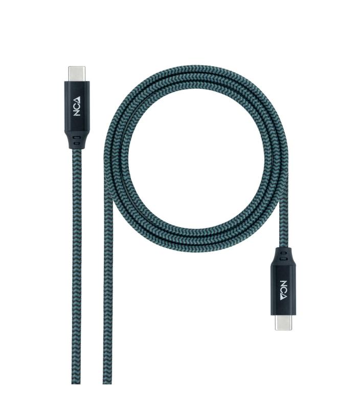 Cable USB 3.2 Tipo-C Nanocable 10.01.4302-COMB  USB Tipo-C Macho - USB Tipo-C Macho  2m  Gris Y Negro