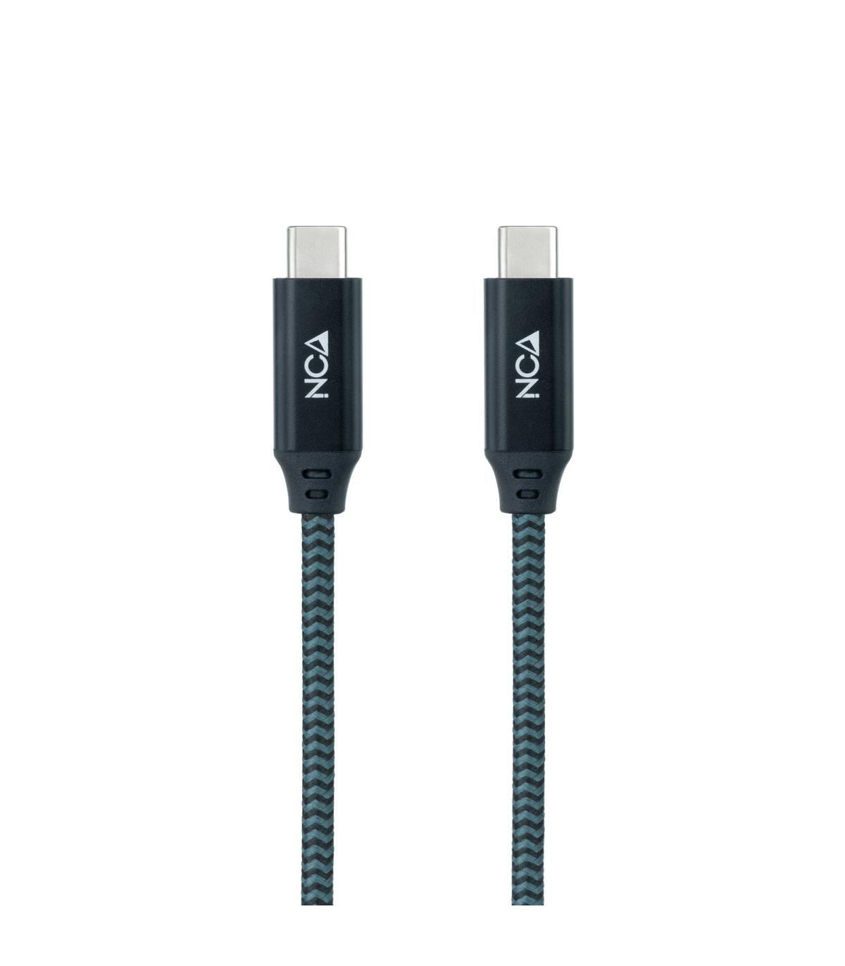 Cable USB 3.2 Tipo-C Nanocable 10.01.4302-COMB  USB Tipo-C Macho - USB Tipo-C Macho  2m  Gris Y Negro