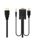 Cable Conversor Nanocable 10.15.4350  HDMI Macho - VGA Macho - Jack 3.5 Macho - USB Macho  1.8m  Negro