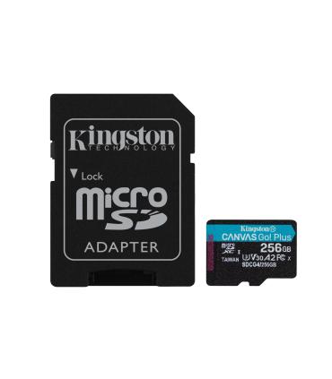 Kingston Technology Tarjeta MicroSDXC Canvas Go Plus Gen4 De 256 GB, 200 MB s, A2 U3 V30 Y Adaptador
