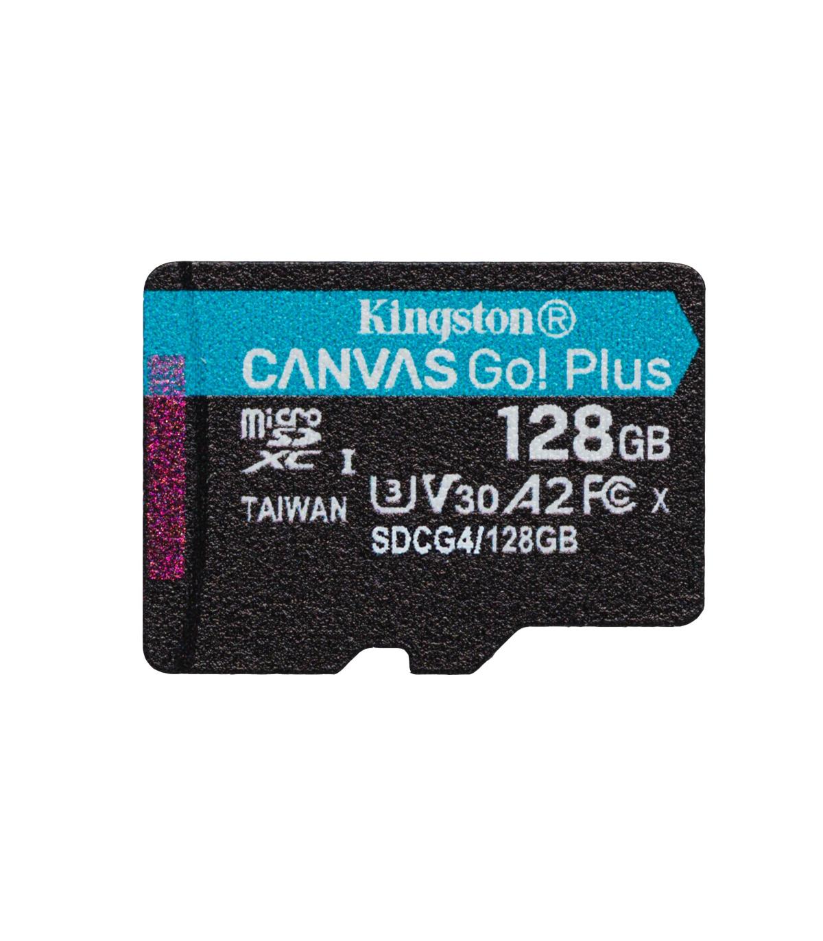 Kingston Technology Tarjeta MicroSDXC Canvas Go Plus Gen4 De 128 GB, 200 MB s, A2 U3 V30 Y Adaptador