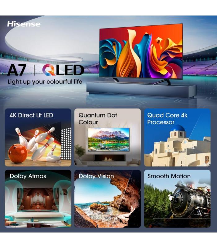 Hisense 43A7NQ TV 43" QLED 4K STV HDMi USB Wi