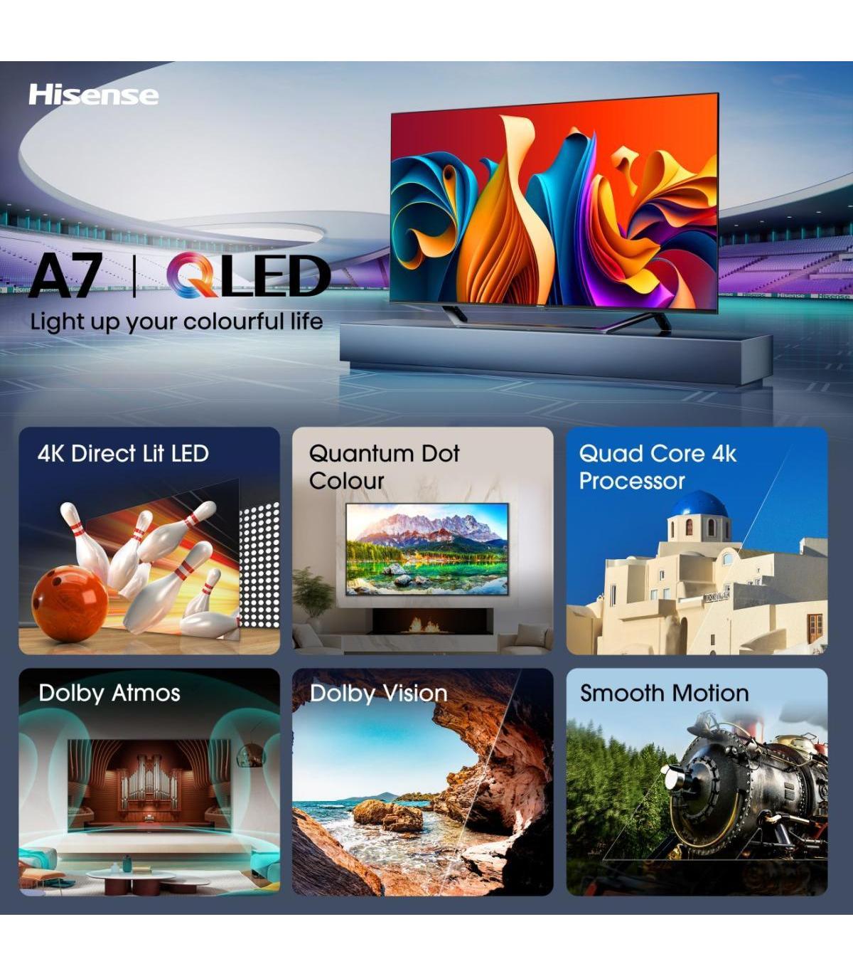 Hisense 43A7NQ TV 43" QLED 4K STV HDMi USB Wi
