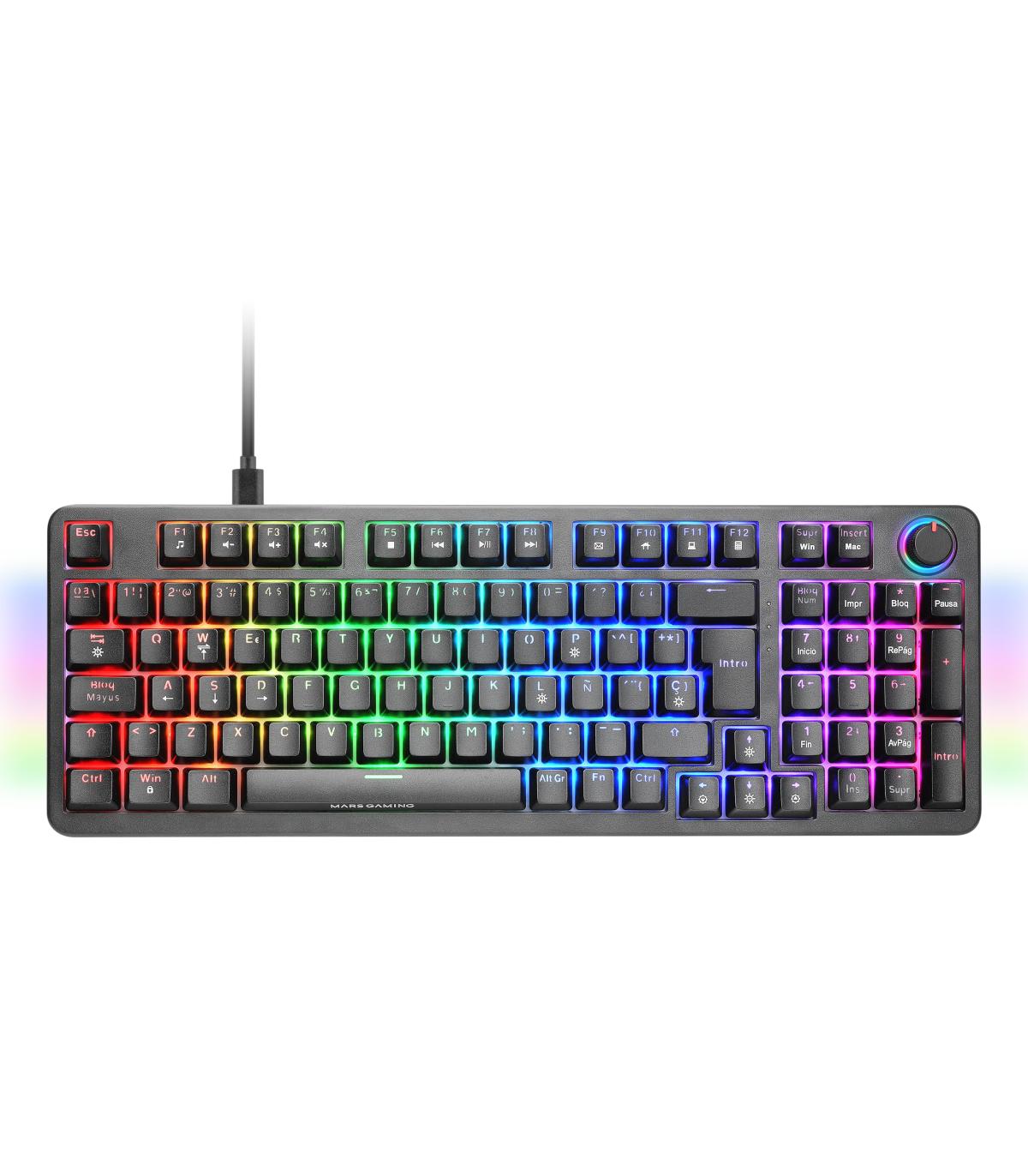 Mars Gaming Tecl. MKPROYES Silent Switch RGB Negro