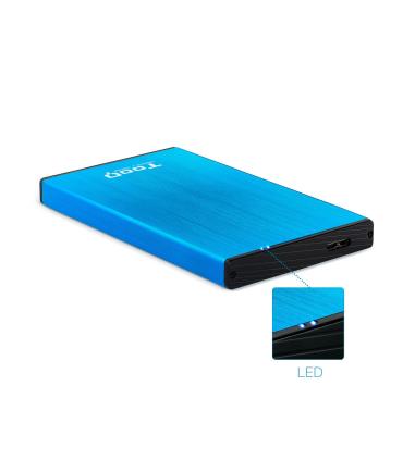 CAJA EXTERNA 2.5 TOOQ 95 MM SATA USB 3.0 3.1 GEN1 AZUL TOOQ TQE-2527BL
