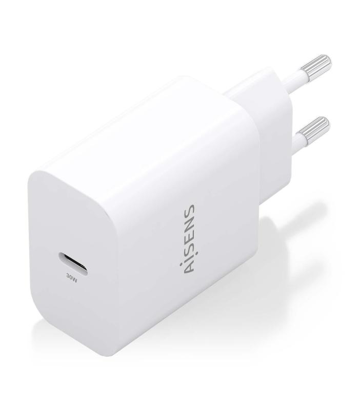 Cargador De Pared GaN Aisens A110-0940  1xUSB Tipo-C  30W  Blanco