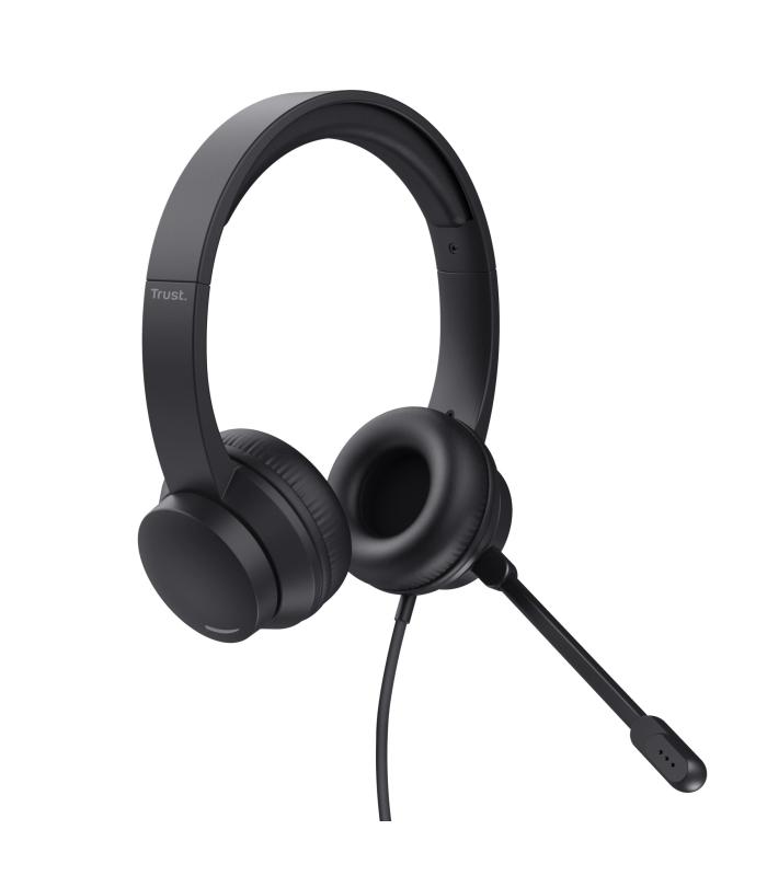 Auriculares Trust HS-150  Con Micrfono  Jack 3.5  Negros