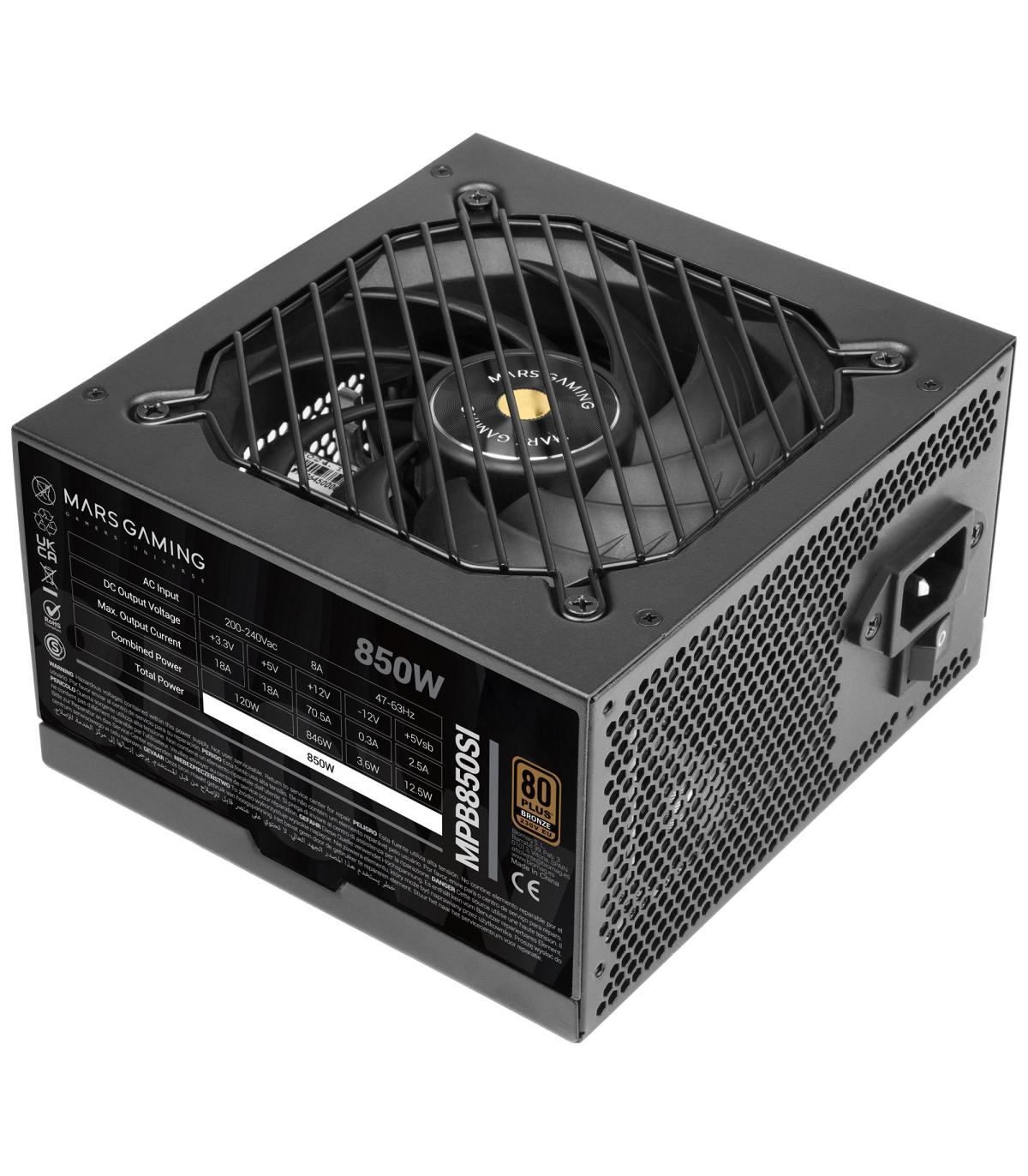 Fuente De Alimentacin Mars Gaming MPB850SI  850W  Ventilador 12cm  80 Plus Bronze