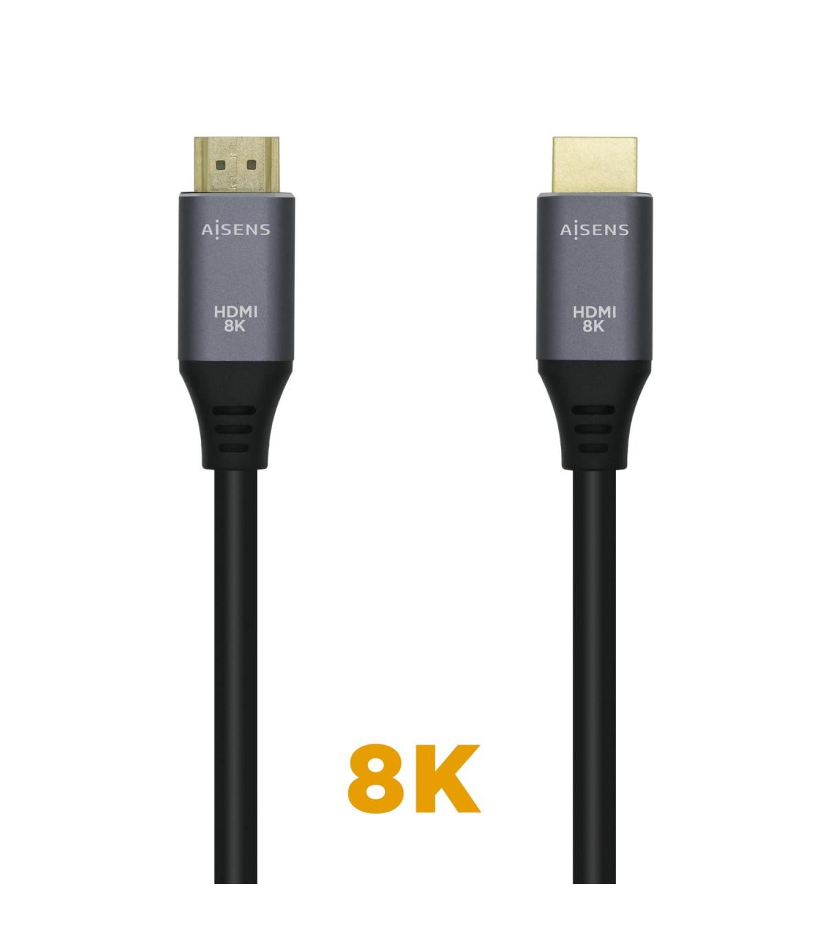 CABLE HDMI V2.1 8K 60HZ 48GBPS AM-AM GRIS NEGRO 1.5M AISENS A150-0427