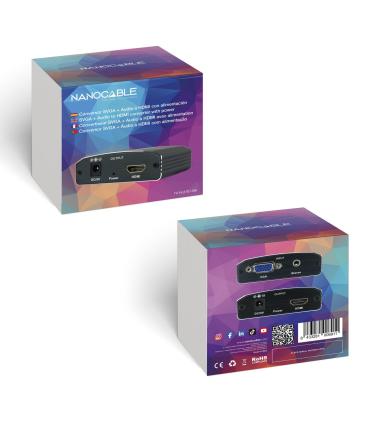 Nanocable - Adaptador SVGA M+Audio A HDMI H Con Alimentacion Negro