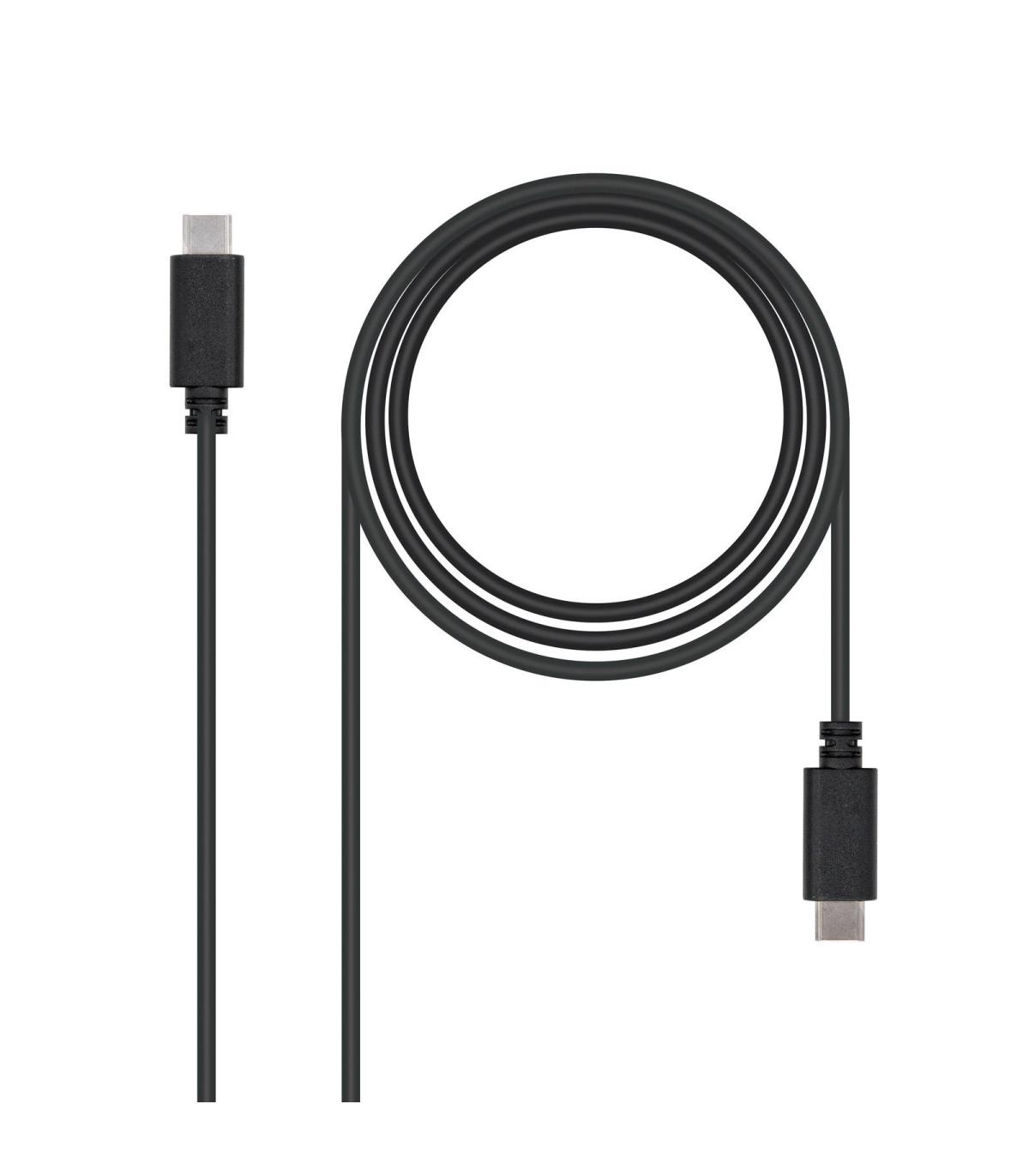 Nanocable - Cable USB 2.0 3A USB-C M-USB-C M 1M Negro