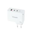 Cargador De Pared GaN TooQ TQWC-GANQC2PD100W  2xUSB Tipo-C  1xUSB  100W