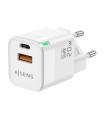 CARGADOR GAN AISENS 20W 1XUSB-C PD3.0 QC4.0 1XUSB-A QC3.0 BLANCO