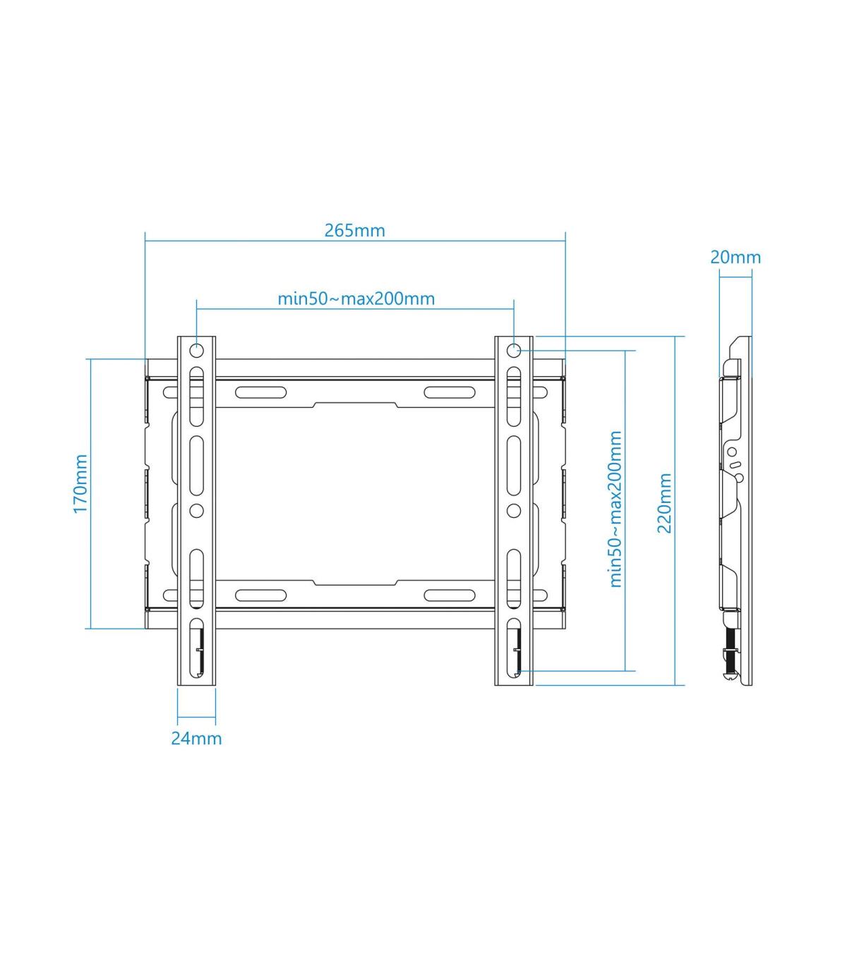 Soporte De Pared Fijo TooQ LP1043F-B Para TV De 23-43'  Hasta 45kg