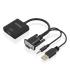 Cable Conversor Aisens A115-0872 SVGA Macho - USB Macho  Jack Macho - HDMI Hembra  20cm  Negro