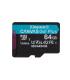 Kingston Technology Tarjeta MicroSDXC Canvas Go Plus Gen4 De 64 GB, 200 MB s, A2 U3 V30 Y Adaptador