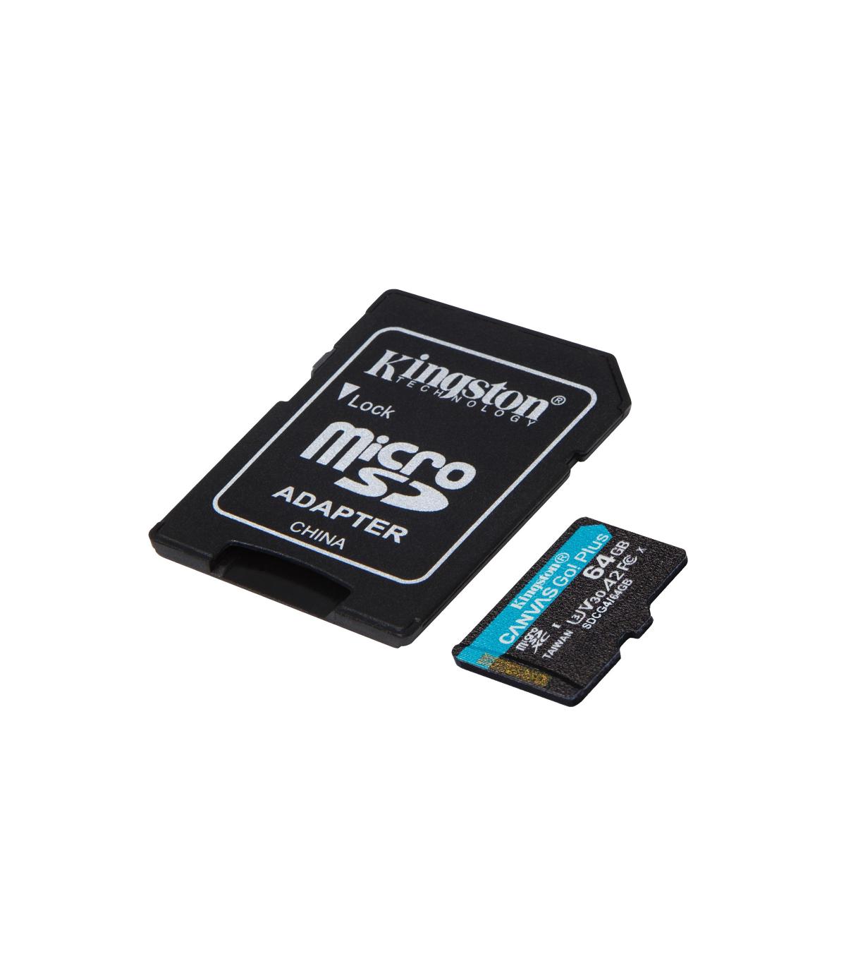 Kingston Technology Tarjeta MicroSDXC Canvas Go Plus Gen4 De 64 GB, 200 MB s, A2 U3 V30 Y Adaptador