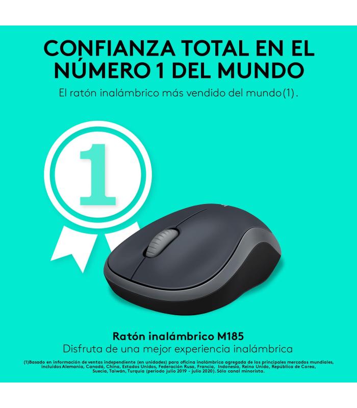 RATON LOGITECH M185 INALAMBRICO GRIS