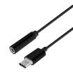Conversor USB Tipo-C Aisens A109-0385  USB Tipo-C Macho - Jack 3.5 Hembra
