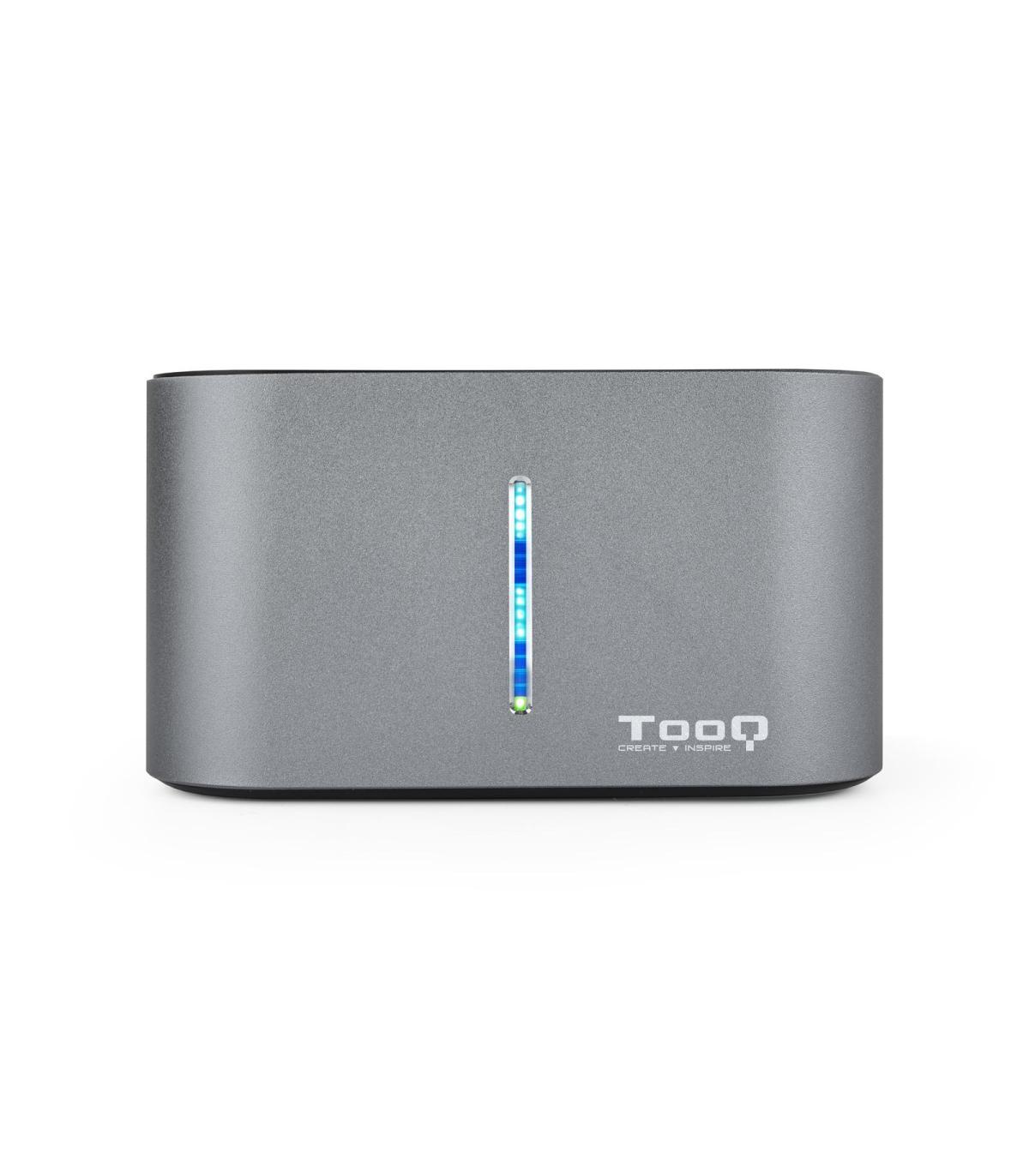 Tooq TQDS-805G Dock Station Doble Baha HDD Gris